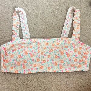 Floral ribbed bikini top!